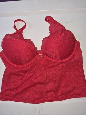 Victoria's Secret Red Lace Longline Lace Bustier